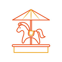 cute carrousel horse isolated icon vector illustration design