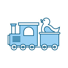 train with rubber duck toy icon vector illustration design