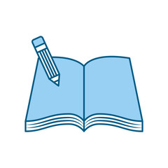 text book school with pencil vector illustration design