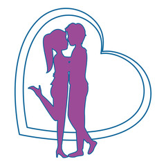 Beautiful and romantic couple icon vector illustration graphic design