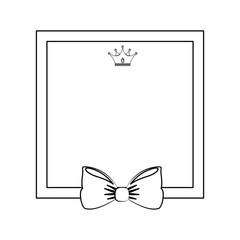 decorative frame with bow icon over white background vector illustration