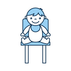 cute boy baby sitting on chair avatar character vector illustration design