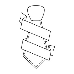tie with decorative ribbon icon over white background vector illustration