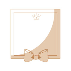 decorative frame with bow icon over white background vector illustration