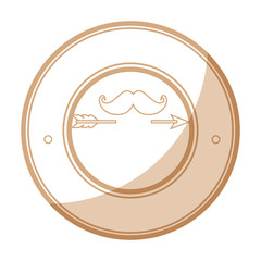seal stamp with mustache icon over white background vector illustration