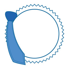 seal stamp with decorative tie icon over white background vector illustration