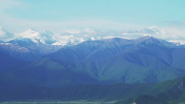 Snow Rocky Mountains Peaks of Caucasus range