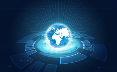vector digital global technology concept, abstract background