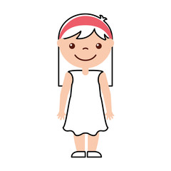 cute girl character icon vector illustration design