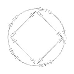 Decorative arrows boho style vector illustration design