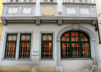 The house-Museum of composer Mozart on the street Domgasse of Vienna.