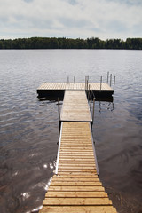 Small pier on river.