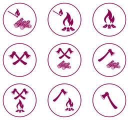 Set of Campfire icons