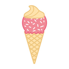 Delicious ice cream cone vector illustration design