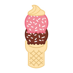 Delicious ice cream cone vector illustration design