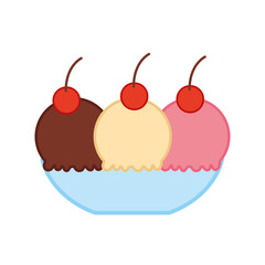 Delicious ice cream basket vector illustration design