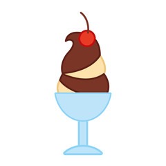 delicious ice cream cup icon vector illustration design