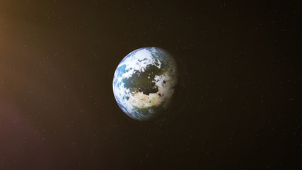 Realistic Earth at Night and Sun Flares around Europe