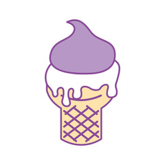 Delicious ice cream cone vector illustration design