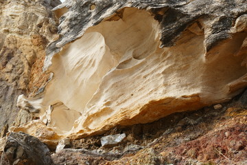 Photo of the picturesque Crimean rocky hills on the coast of the Black Sea to Cape Fiolent
