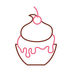 Delicious ice cream basket vector illustration design