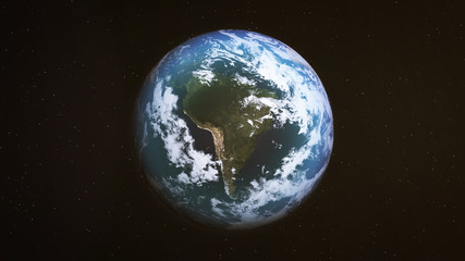 Fototapeta na wymiar Realistic Earth around South America