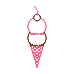 Delicious ice cream cone vector illustration design