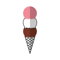 Delicious ice cream cone vector illustration design