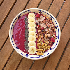 Healthy breakfast, freshly prepared is the Smoothie Bowl