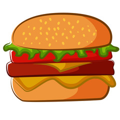 Hamburger Cartoon Illustration Isolated
