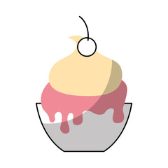 Delicious ice cream basket vector illustration design