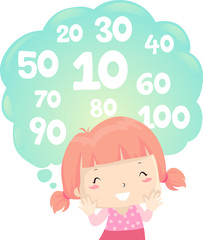 Kid Girl Math Counting By Ten