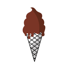 Delicious ice cream cone vector illustration design