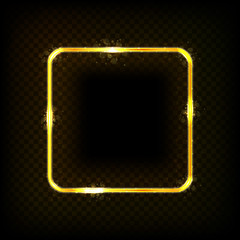 Square frame with lights effects isolated on transparent background. Vector illustration.