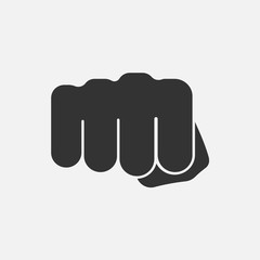 Fist icon isolated on grey background. Vector illustration.