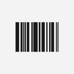 Realistic barcode icon isolated on grey background. Vector illustration.