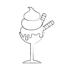 delicious ice cream cup icon vector illustration design