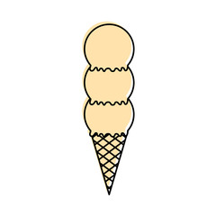 Delicious ice cream cone vector illustration design