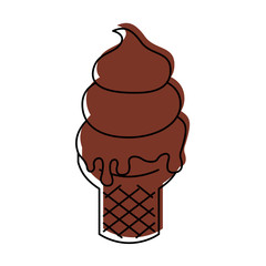 Delicious ice cream cone vector illustration design