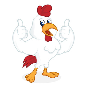 Chicken cartoon giving thumbs up