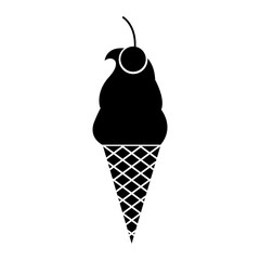 Delicious ice cream cone vector illustration design