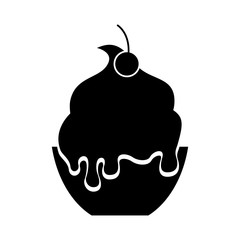 Delicious ice cream basket vector illustration design