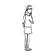 student girl teenager standing character person