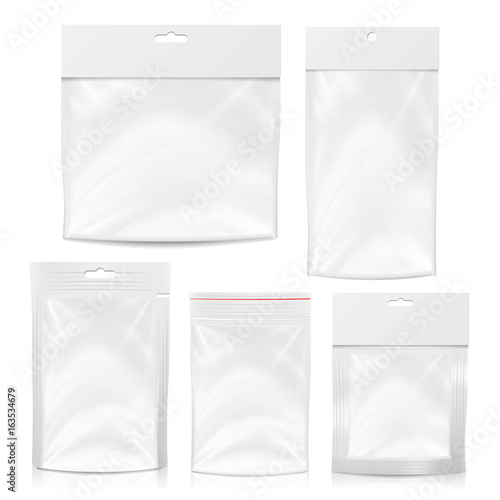 Download "Plastic Polyethylene Pocket Bag Set Vector Blank. Realistic Mock Up Template Of Plastic Pocket ...