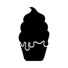 Delicious ice cream basket vector illustration design