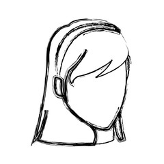 girl student face cartoon people head