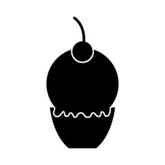 Delicious ice cream basket vector illustration design