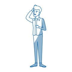 Fototapeta premium young man student standing cartoon person image