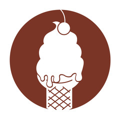 Delicious ice cream basket vector illustration design