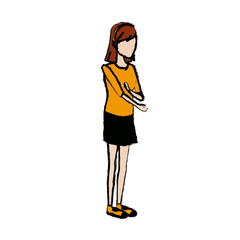 student girl teenager standing character person